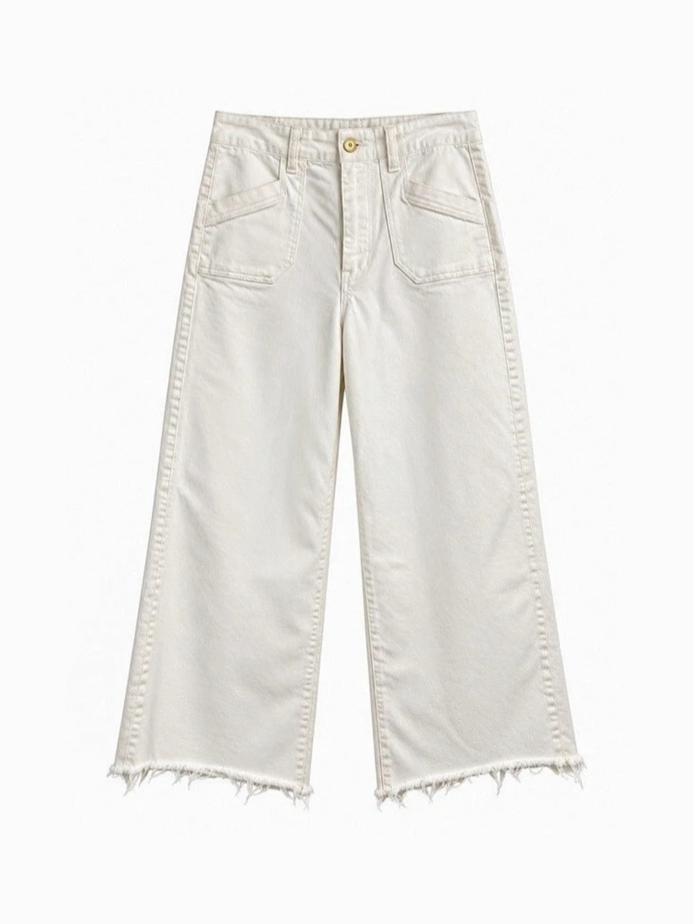 Paige Anessa Jeans Women’s 30 High Rise Wide Leg Crop Crisp White Stretch Denim